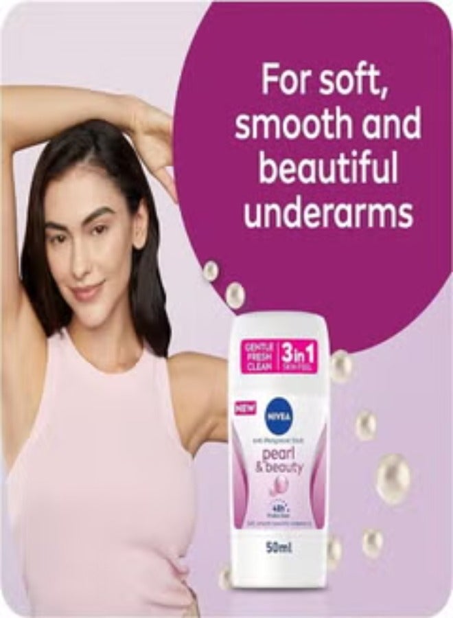 Nivea Antiperspirant Stick for Women, 48h Protection, Pearl & Beauty, 50ml - Image 2