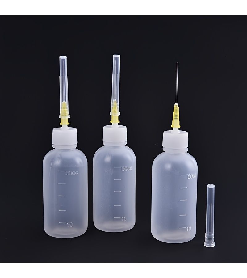 3 Transparent 50ml Oval Bottles with Sprayers for Laboratory Use - Image 1
