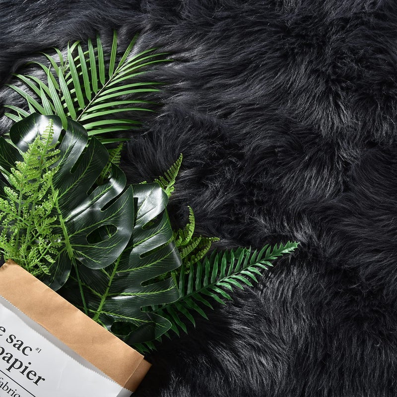 Latepis Dark Gray Faux Fur Rug 3x4 Area Sheepskin Rug for Bedroom Bedside Living Room Rugs for Sofa Cushion Playing Luxury Home Decor - Image 5