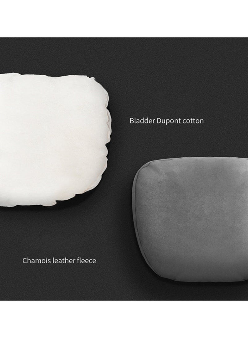 Adjustable Car Neck Pillow - Ergonomic Grey Suede Headrest Cushion, Refillable Plant-Based Support for Vehicle Seats (1 Piece) - Image 5