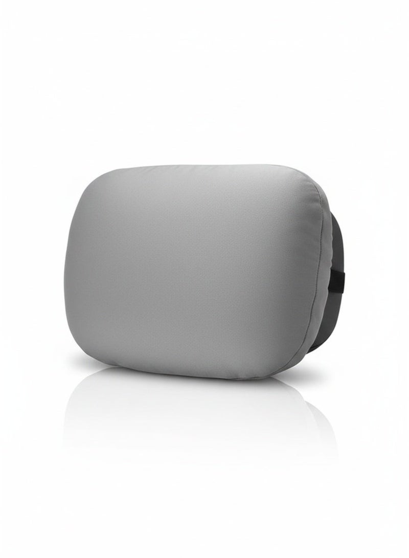 Adjustable Car Neck Pillow - Ergonomic Grey Suede Headrest Cushion, Refillable Plant-Based Support for Vehicle Seats (1 Piece) - Image 1