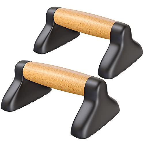 Lifeswell Push Up Bars, Wooden Push Up Handles for Floor, Sturdy Pushup Stands for Men & Women Home Gym Strength Training Equipment Fitness, Wood Pushup Bar Handle Grip, 2 Pack - Image 1