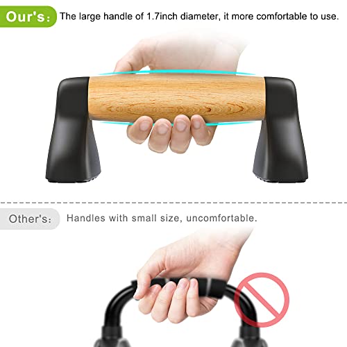 Lifeswell Push Up Bars, Wooden Push Up Handles for Floor, Sturdy Pushup Stands for Men & Women Home Gym Strength Training Equipment Fitness, Wood Pushup Bar Handle Grip, 2 Pack - Image 3