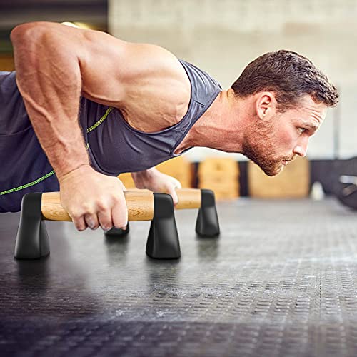 Lifeswell Push Up Bars, Wooden Push Up Handles for Floor, Sturdy Pushup Stands for Men & Women Home Gym Strength Training Equipment Fitness, Wood Pushup Bar Handle Grip, 2 Pack - Image 2