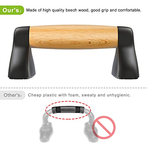 Lifeswell Push Up Bars, Wooden Push Up Handles for Floor, Sturdy Pushup Stands for Men & Women Home Gym Strength Training Equipment Fitness, Wood Pushup Bar Handle Grip, 2 Pack - Image 4