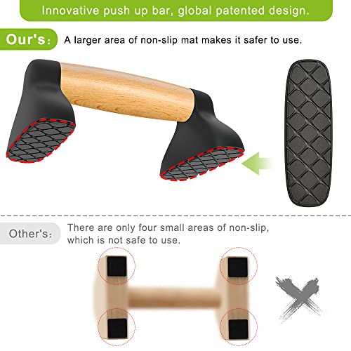Lifeswell Push Up Bars, Wooden Push Up Handles for Floor, Sturdy Pushup Stands for Men & Women Home Gym Strength Training Equipment Fitness, Wood Pushup Bar Handle Grip, 2 Pack - Image 5