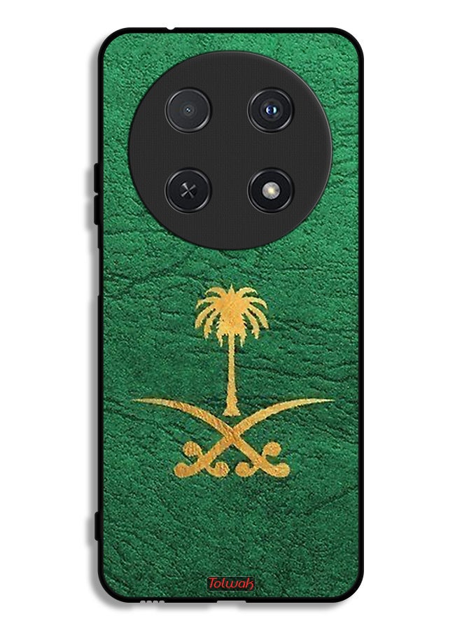 Tolwak غطاء واقي لهاتف هواوي نوفا 12i بتصميم شعار المملكة العربية السعودية على الجلد - Image 1