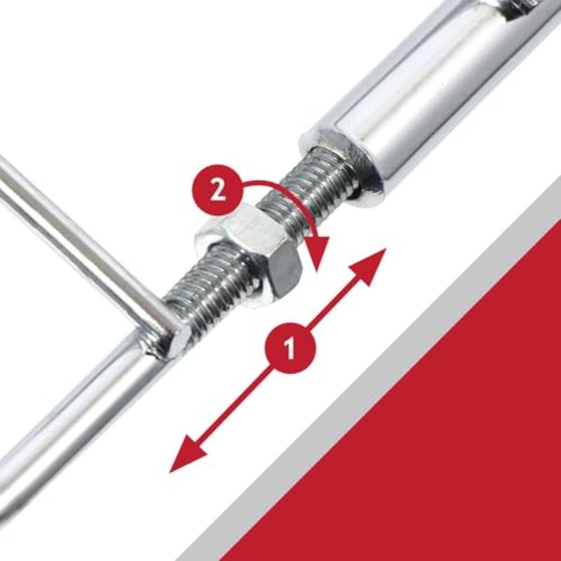 Universal Extendable Adjustable Shelf with Locking Arms for Oven Cooker Grill, Metal, Silver, 360mm-590mm - Image 3