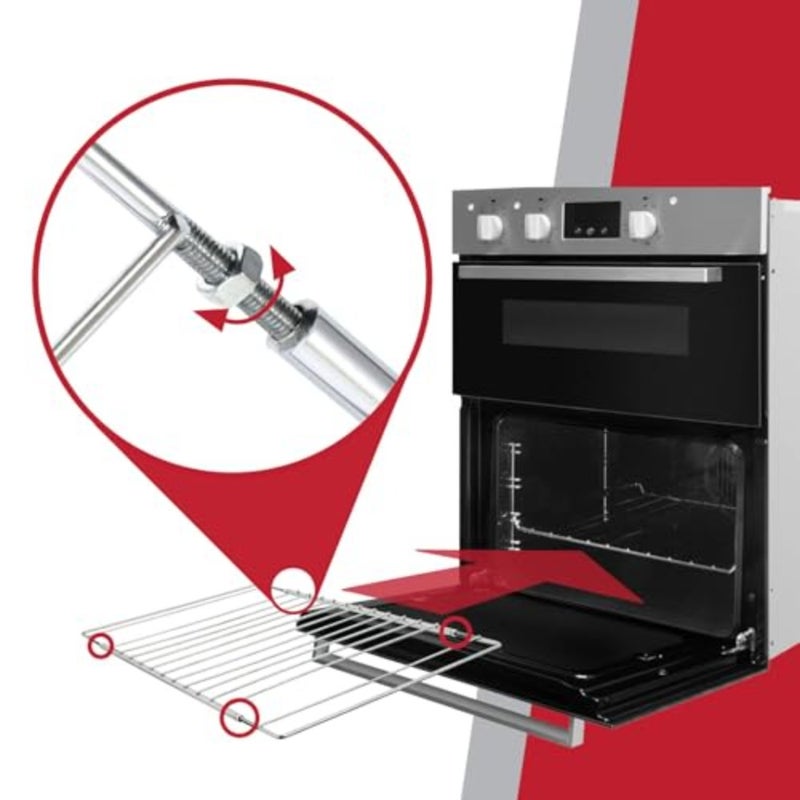 Universal Extendable Adjustable Shelf with Locking Arms for Oven Cooker Grill, Metal, Silver, 360mm-590mm - Image 5