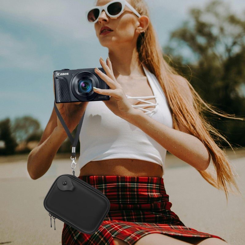 Lacdo Camera Carrying Case for Canon PowerShot SX740 / SX730 / SX720 / SX620 Digital Camera, Protective Storage Trave Bag, Mesh Bag Fits Batteries, Cable, Memory Card, Card Reader, Black+Gray, 5.52 x - Image 3