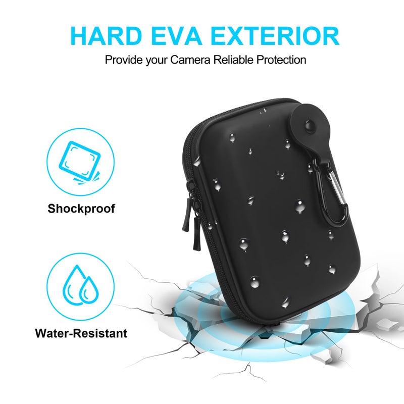 Lacdo Camera Carrying Case for Canon PowerShot SX740 / SX730 / SX720 / SX620 Digital Camera, Protective Storage Trave Bag, Mesh Bag Fits Batteries, Cable, Memory Card, Card Reader, Black+Gray, 5.52 x - Image 2