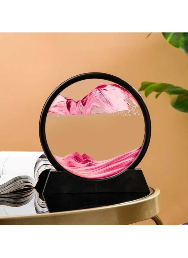 Huitich Moving Sand Art Round Glass for Home Decor Assorted 15 x16Cm  - Image 1