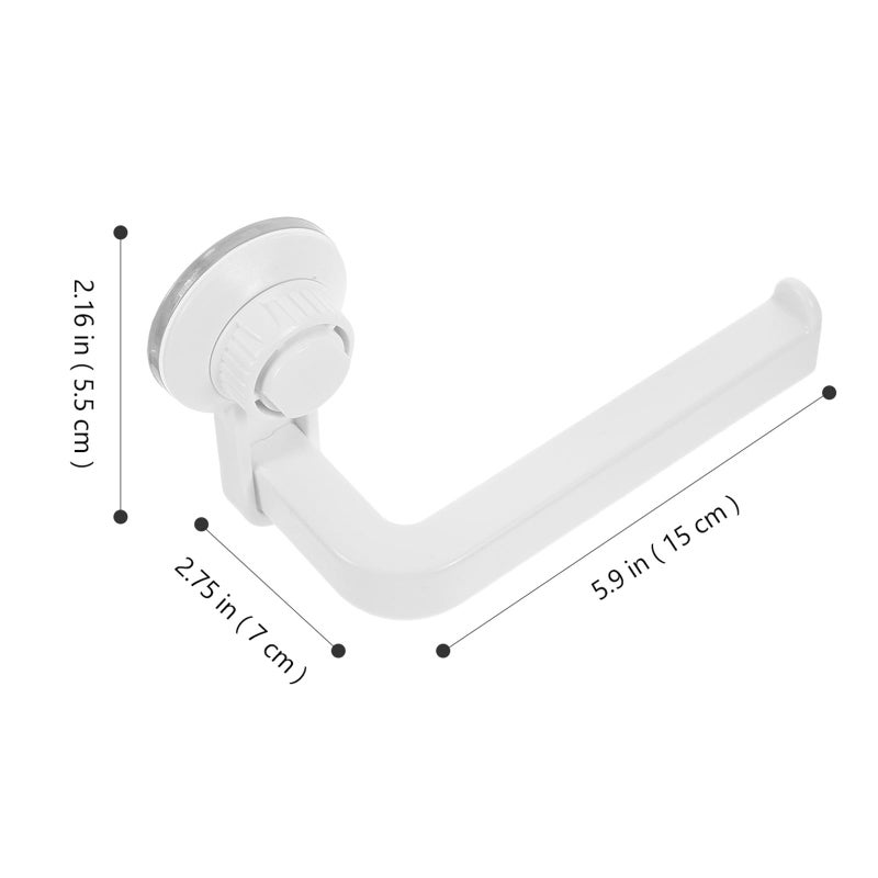 White Plastic Suction Cup Toilet Paper Holder Wall Mounted Bathroom Kitchen Accessory - Image 3