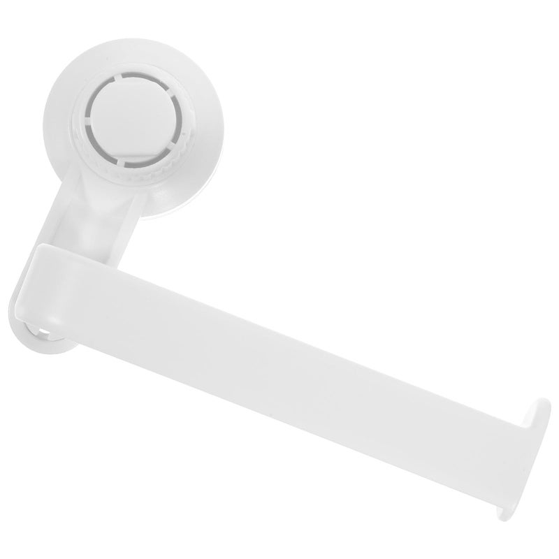 White Plastic Suction Cup Toilet Paper Holder Wall Mounted Bathroom Kitchen Accessory - Image 2