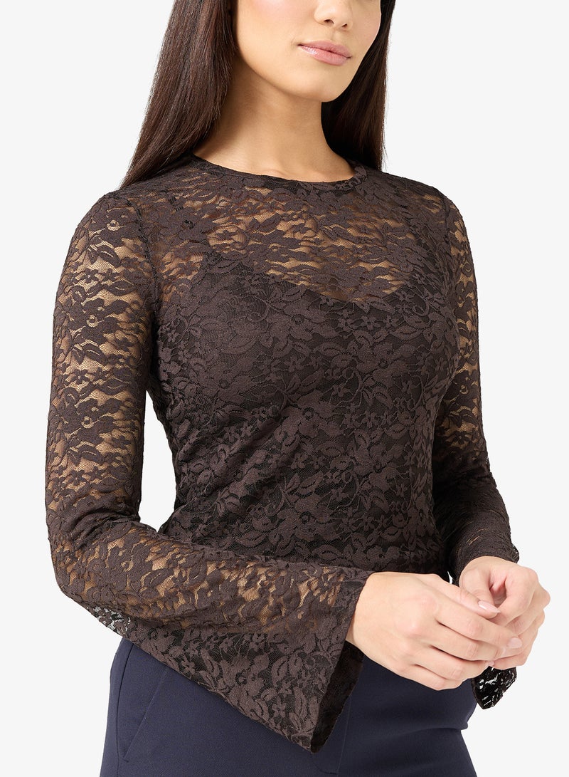 VERO MODA Vmkanya Lace Detail Long Sleeve Top - Image 3
