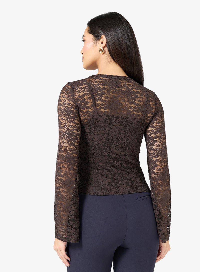 VERO MODA Vmkanya Lace Detail Long Sleeve Top - Image 2