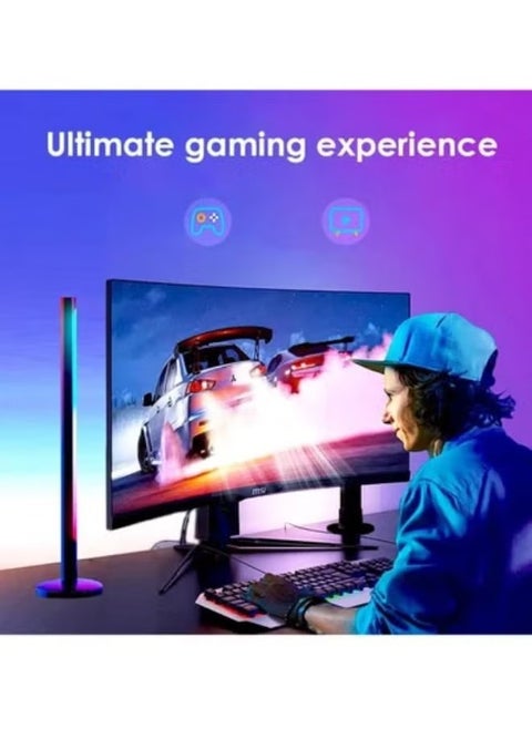 Smart LED Light Bars with Music Sync Bluetooth App & Remote Control, RGB Smart Flow Lights with Various Scene Modes and Music Modes for Gaming Lights, TV Backlight, Entertainment Party