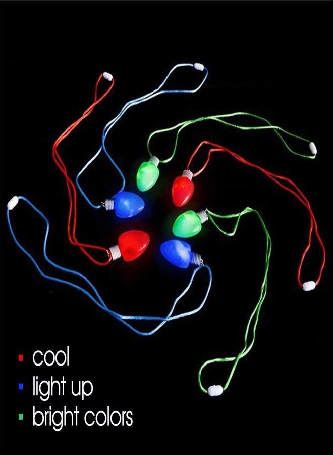 ArtCreativity Light-Up Christmas Bulb Necklaces, Set of 6, Festive Holiday Necklaces in Assorted Colors for Boys and Girls - Image 4