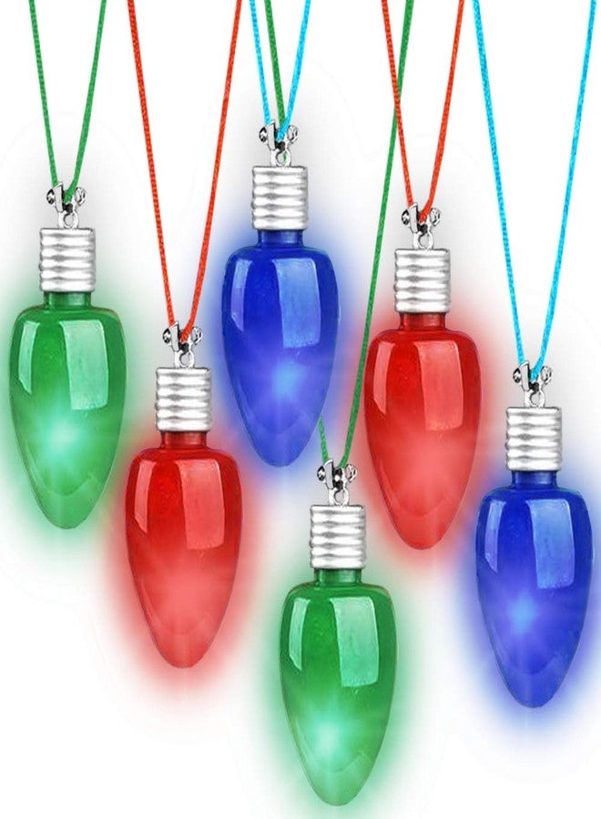 ArtCreativity Light-Up Christmas Bulb Necklaces, Set of 6, Festive Holiday Necklaces in Assorted Colors for Boys and Girls - Image 1