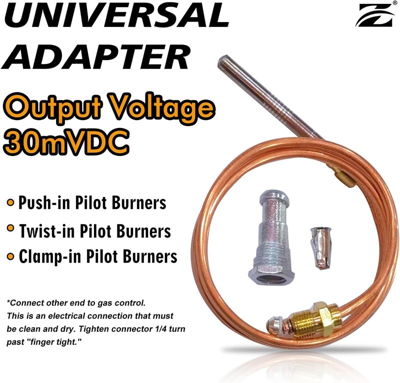 Z_جوده وثقه Zero 36" Universal Replacement Thermocouple for Gas Furnaces,Boilers and Water Heater,Compatible with Honeywell,Mars,Johnson,Robertshaw,Penn,Johnstone, Johnson Controls Thermocouple - Image 3