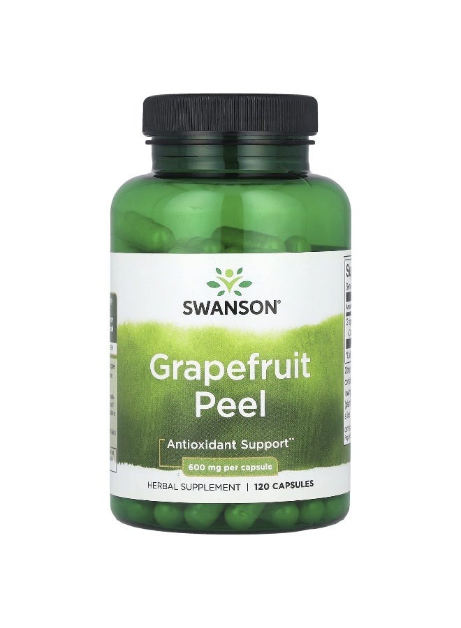 Swanson, Grapefruit Peel, 600 mg, 120 Capsules - Image 1
