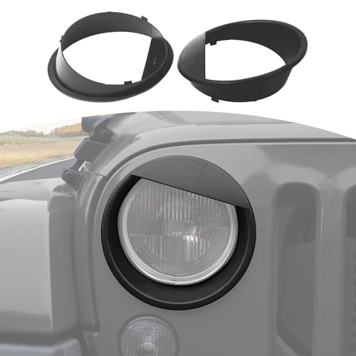 JOSHELA for Jeep JK Angry Eyes Headlight Cover Trim Fit for Jeep Wrangler JK JKU 20072017 Matt Black Exterior Accessories 2pcs - Image 1