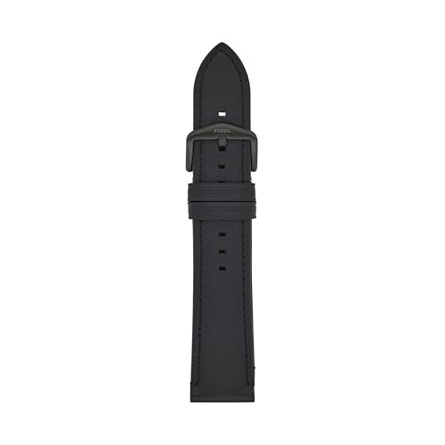 Fossil Mens 22mm Black LiteHide Leather Watch Band - Image 1