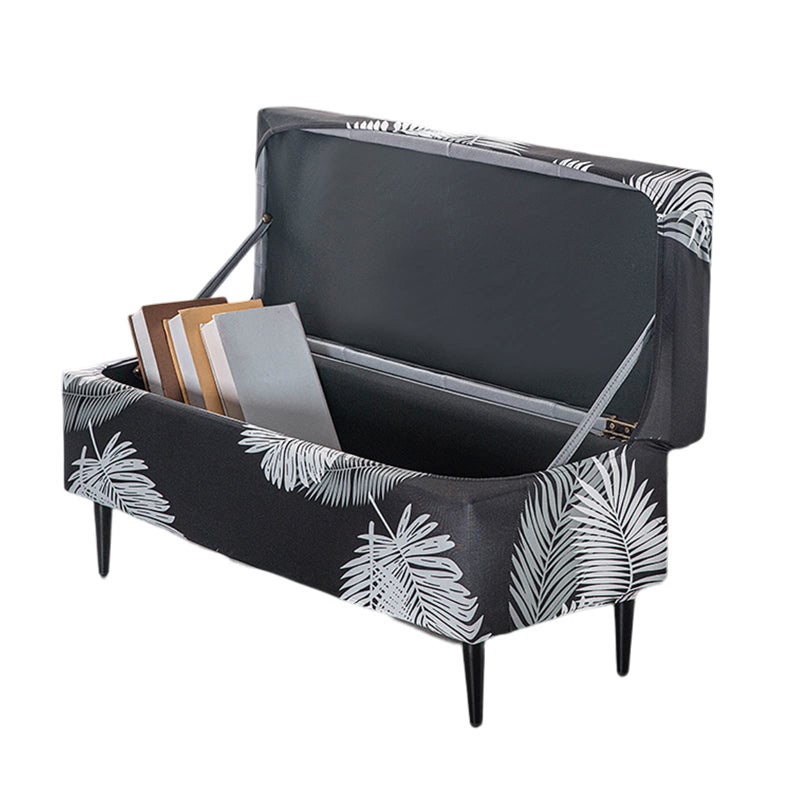 FUANGUI Ottoman Cover Stretch Storage Ottoman Bench Slipcover Printed Folding Storage Bench Ottoman Cover Footrest Stool Slipcover Footstool Protector Cover with Elastic Bottom, Large - Image 1