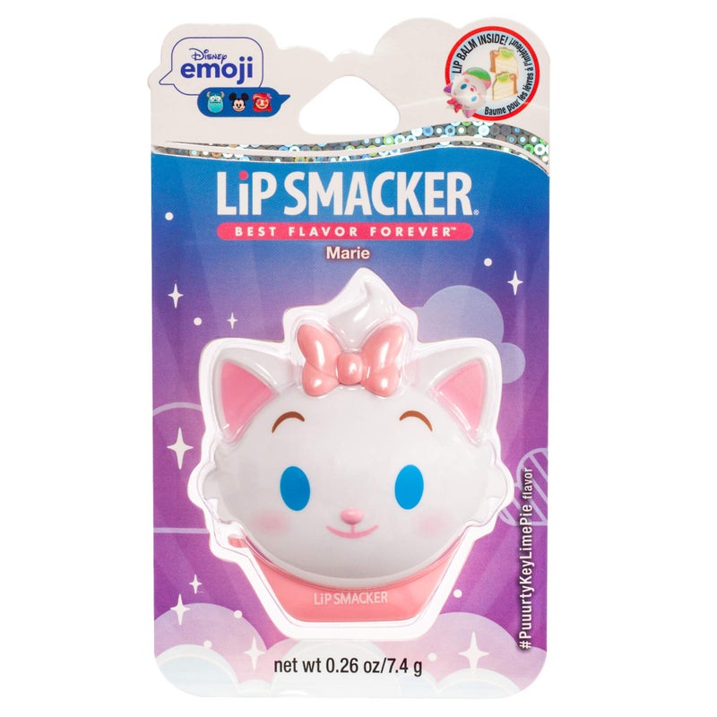 Lip Smacker Disney The Aristocats Marie Emoji Flip Flavored Lip Balm, Key Lime Flavor, Clear, For Kids - Image 1