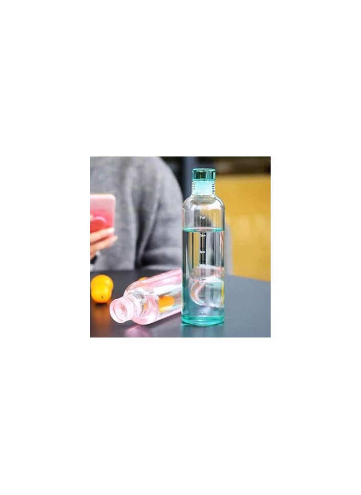 Spaceshoop 500ml Acrylic Water Bottle With Creative Time Markers Leakproof  - Image 1