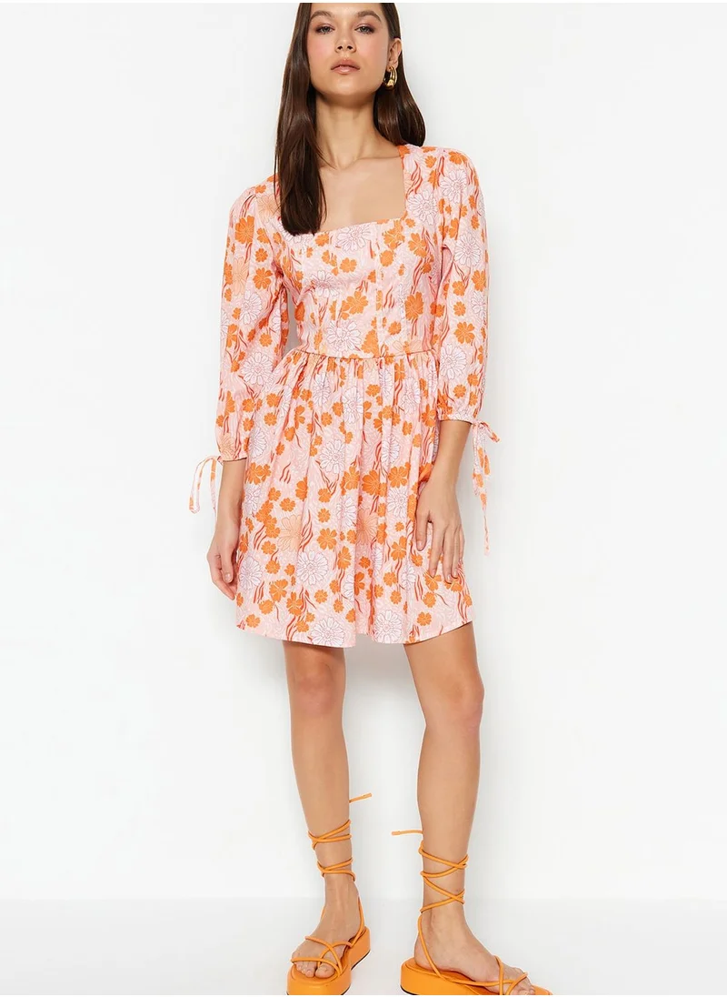 trendyol Floral Print Tiered Dress