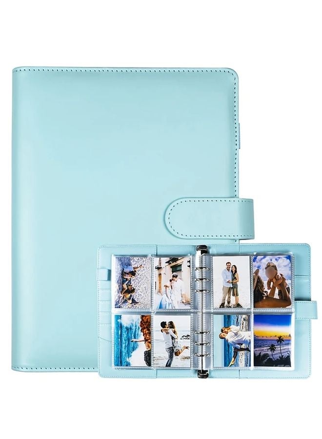 Blue A5 6 Ring Binder with 25 Sheets 4 Pocket Pages for 100 Trading Cards Collection - Image 1