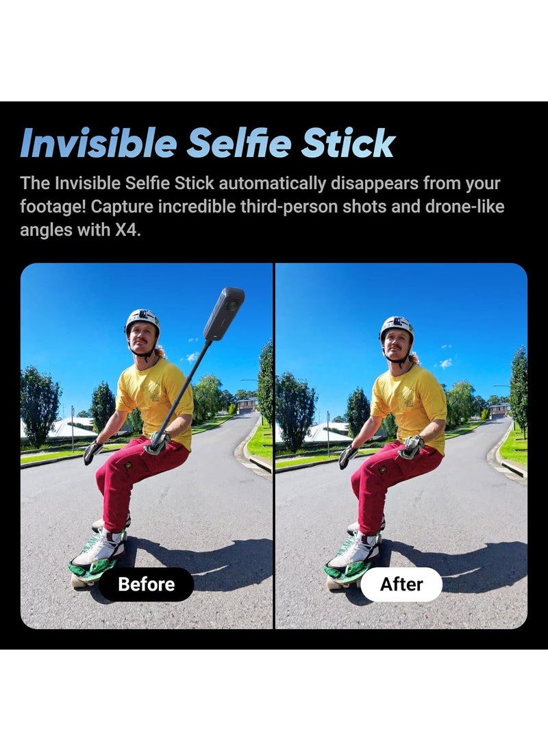 Insta360 Insta360 X4  Waterproof 8K 360 Action Helmet Camera 4K WideAngle Video Invisible Selfie Stick Effect Removable Lens Guards 135 Min Battery Life Sports Content Travel Outdoor Creator  - Image 3
