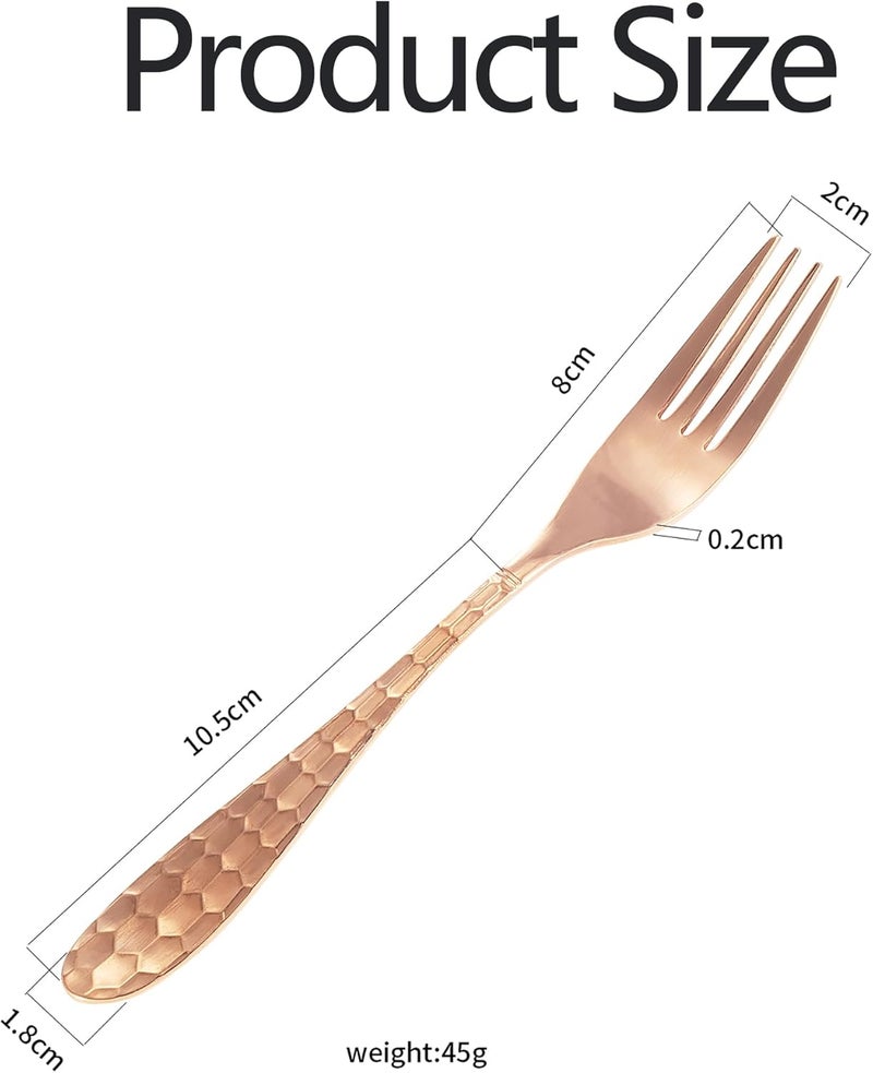 YOIHOJET 728 Copper Dinner Forks Copper Dinner Forks Mirror Finish  Dishwasher Safe Use for Home Kitchen or Restaurant - Image 2