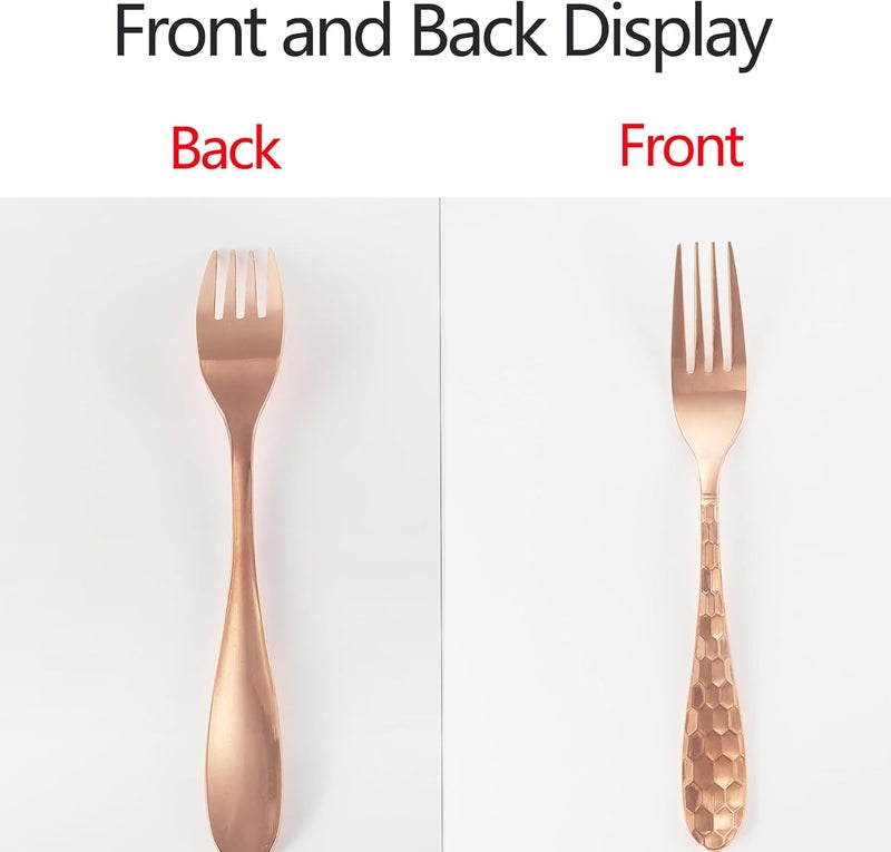 YOIHOJET 728 Copper Dinner Forks Copper Dinner Forks Mirror Finish  Dishwasher Safe Use for Home Kitchen or Restaurant - Image 3