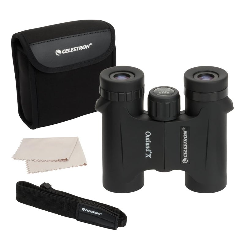 Celestron - Outland X 8x25 Binoculars â€“ Ideal for Birding and Outdoors â€“ 25mm Objective Lenses â€“ Wide 8.2Â° Field of View â€“ BaK-4 Prisms â€“ Multi-Coated â€“ Waterproof and Fogproof - Image 1