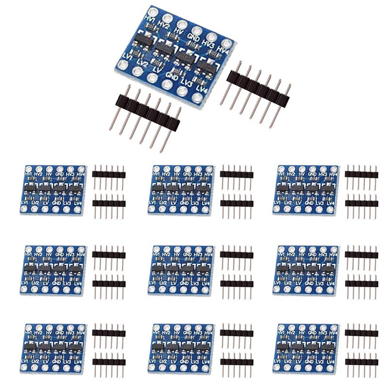 KeeYees 10pcs 4 Channels IIC I2C Logic Level Converter BiDirectional Module 33V to 5V Shifter for Arduino Pack of 10
