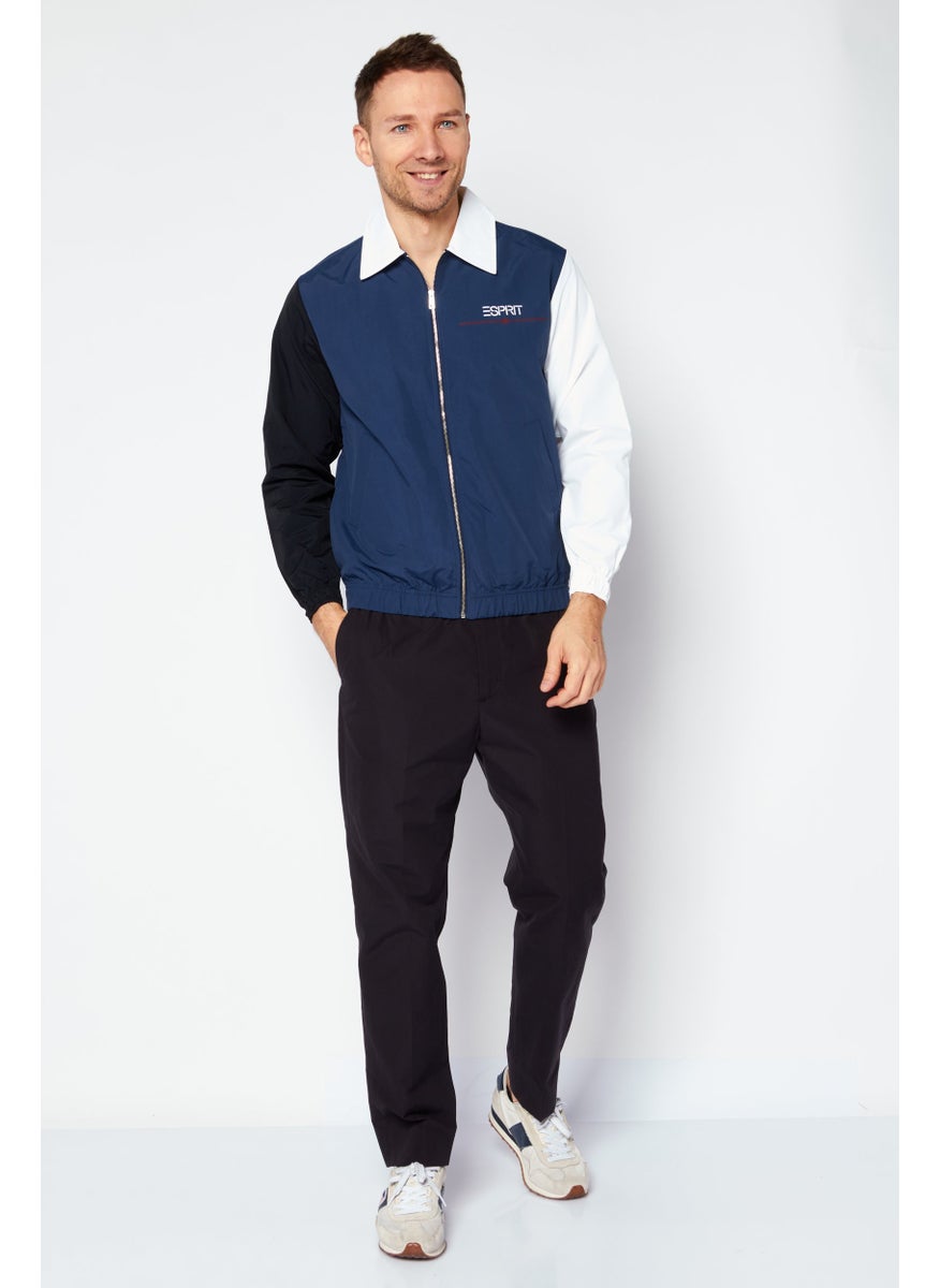 ESPRIT - Men Brand Logo Windbreaker Jacket, Blue Combo - Image 1