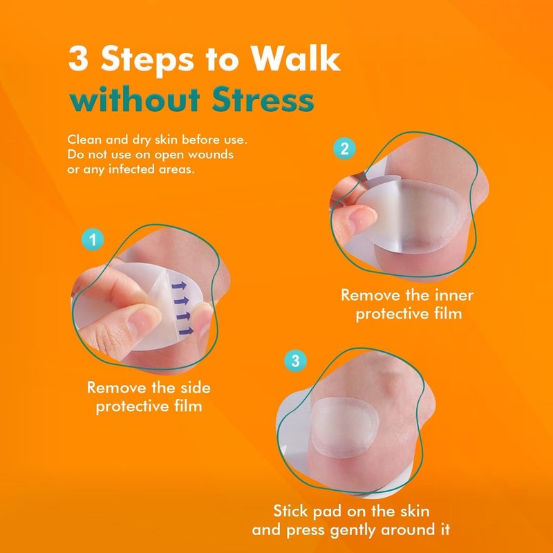 Zikra Blister Bandages, Adhesive Blister Pads, Fast Healing Hydrocolloid Gel Bandages, Blister Bandages for Feet, Shoes, Toes, Heel | Blister Prevention Tape - Assorted Sizes (15 Count Total) - Image 4