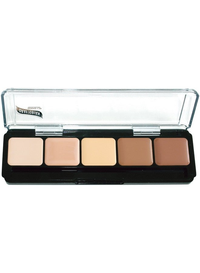 Graftobian Hd Glamour Crème Foundation Palette (Highlight & Contour Light) High Definition 5 Color Makeup Palette, Cream Based Hilite And Contour Palette, Full Coverage Light Skin Shades - Image 1