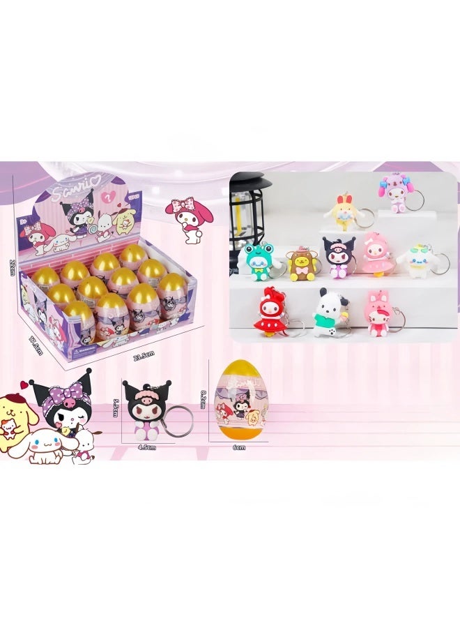 General Sanrio blind box keychain gacha kuromi hand-made ornaments pvc backpack decorations  - Image 3