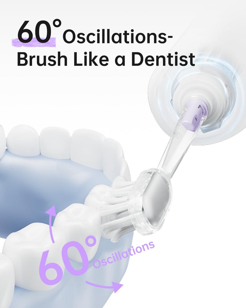 Laifen Wave Special Electric Toothbrush, New 2025 Version Oscillation & Vibration Sonic Electric Toothbrush for Adults with App, 2 Brush Heads, IP68 Waterproof Travel-Friendly (Misty Lavender) - Image 2