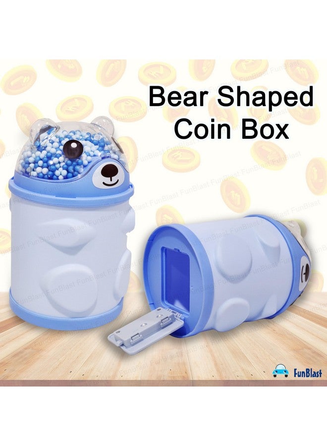 FunBlast Piggy Bank - Bear Shaped Coin Box for Kids, Money Bank for Kids, Piggy Bank for Kids, Money Box for Kids, Coin Box with Password Lock, Gifts for Girls, Best Return Gifts for Kids (Blue) - Image 4