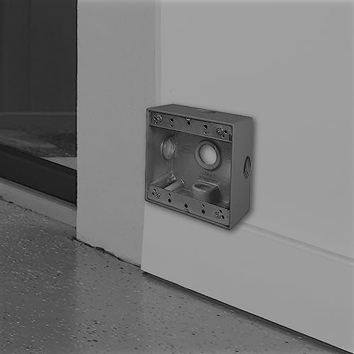 TayMac صندوق تقاطع مقاوم للعوامل الجوية رمادي 2-عصا 4.5 × 4.5 بوصة مع خمسة ثقوب ملولبة 0.75 بوصة، DD575XS، صندوق كهربائي خارجي لمخرج خارجي أو توصيلات الدوائر الفرعية - Image 2