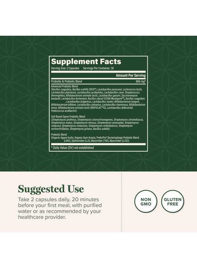 Global Healing Center - Ultimate Probiotic Blend Supplement (Floratrex) with Prebiotics for Healthy Digestion, Digestive Tract, & Immune System, Men & Women, 100 Billion CFU, 36 Strains (60 Capsules) - Image 2