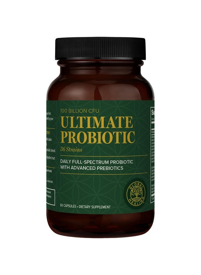 Global Healing Center - Ultimate Probiotic Blend Supplement (Floratrex) with Prebiotics for Healthy Digestion, Digestive Tract, & Immune System, Men & Women, 100 Billion CFU, 36 Strains (60 Capsules) - Image 1