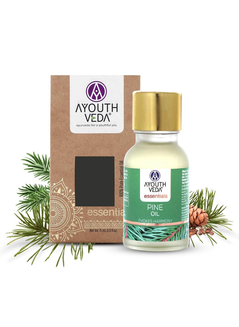 AYOUTHVEDA Ayouthveda Pine Essential Oil | Aromatherapy Kit for Stress Relief & Relaxation | use for Skin & Hair, Bath, Soaps & Candles, Inhalers & Diffusers | Revilatises & Soothes Mind & Body (15ml)  - Image 1