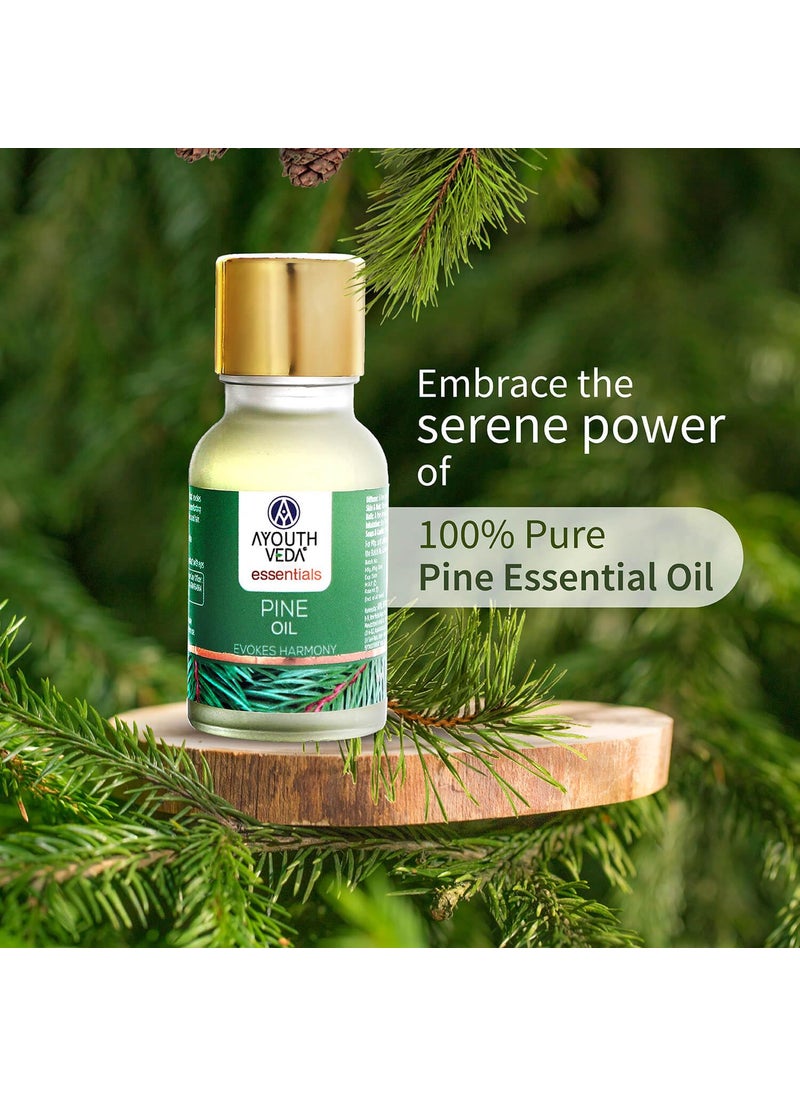AYOUTHVEDA Ayouthveda Pine Essential Oil | Aromatherapy Kit for Stress Relief & Relaxation | use for Skin & Hair, Bath, Soaps & Candles, Inhalers & Diffusers | Revilatises & Soothes Mind & Body (15ml)  - Image 2