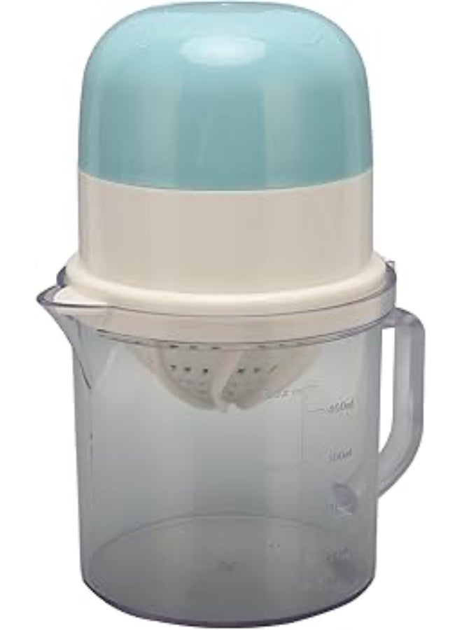 Manual citrus juicer, green and white, 400ml capacity, with a transparent measuring cup, 17.5 x 11.5 cm - Image 2