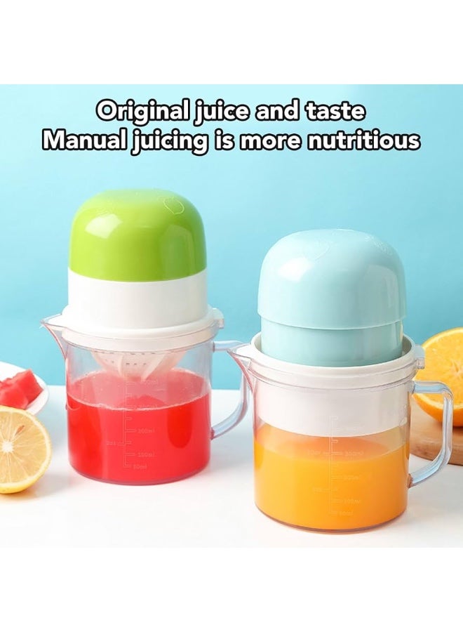 Manual citrus juicer, green and white, 400ml capacity, with a transparent measuring cup, 17.5 x 11.5 cm - Image 5
